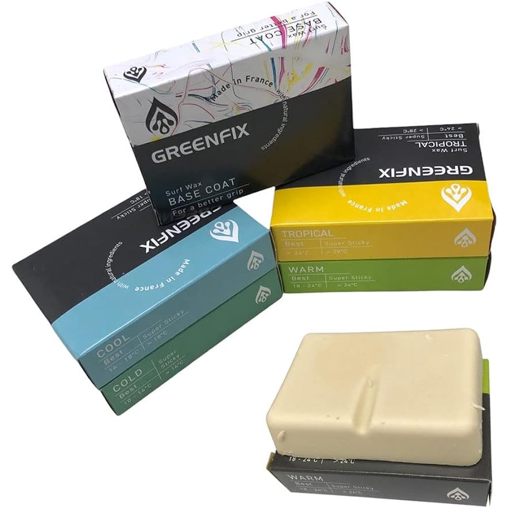 Set of 4 GreenFixWax Green Fix Wax 90g Surfing Board Wax