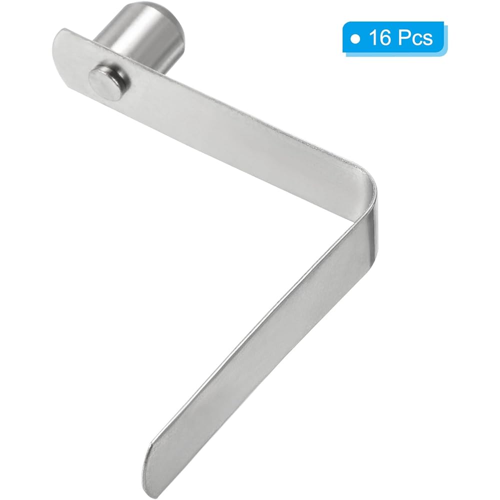 PATIKIL Kayak Paddle Snaps Set of 16 Tent Pole Clips Steel V Shaped Single Pin Push Button Spring Clips Tube Pole Clips for Camping Awning