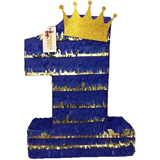 apinata4u Royal Blue & Gold Prince Theme Number One Pinata