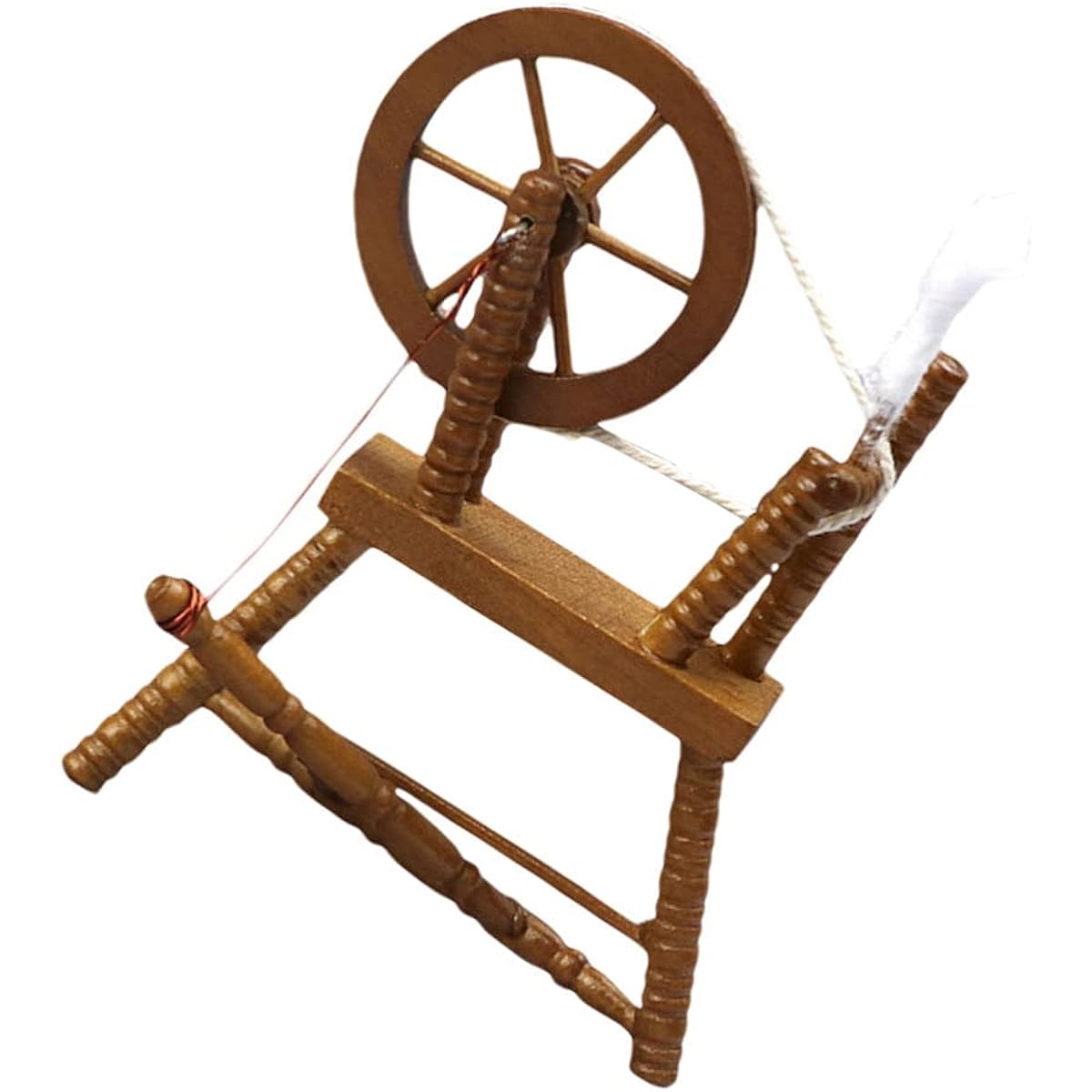 Toyvian Spinning Machine Miniature Mini Spinning Wheel Model Reel Machine Figurine Dollhouse Furniture Decoration Fairy Garden Landscape Supplies