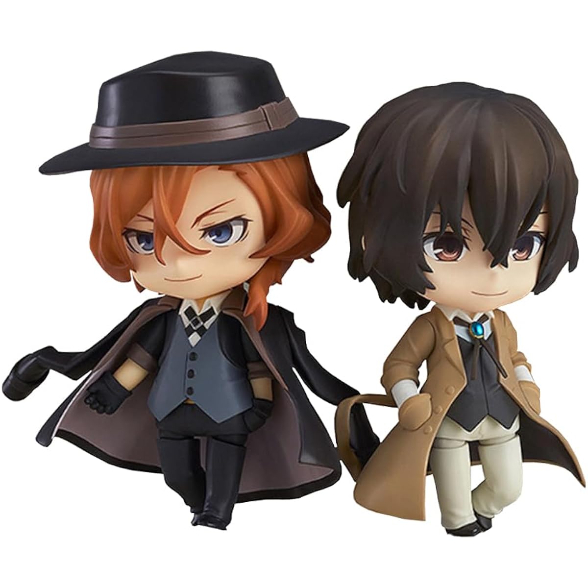 QAHEART Nakahara Chuuya Figure 2 Piece Dazai Osamu Anime Figure PVC Movable Interchangeable Face Anime Action Figure