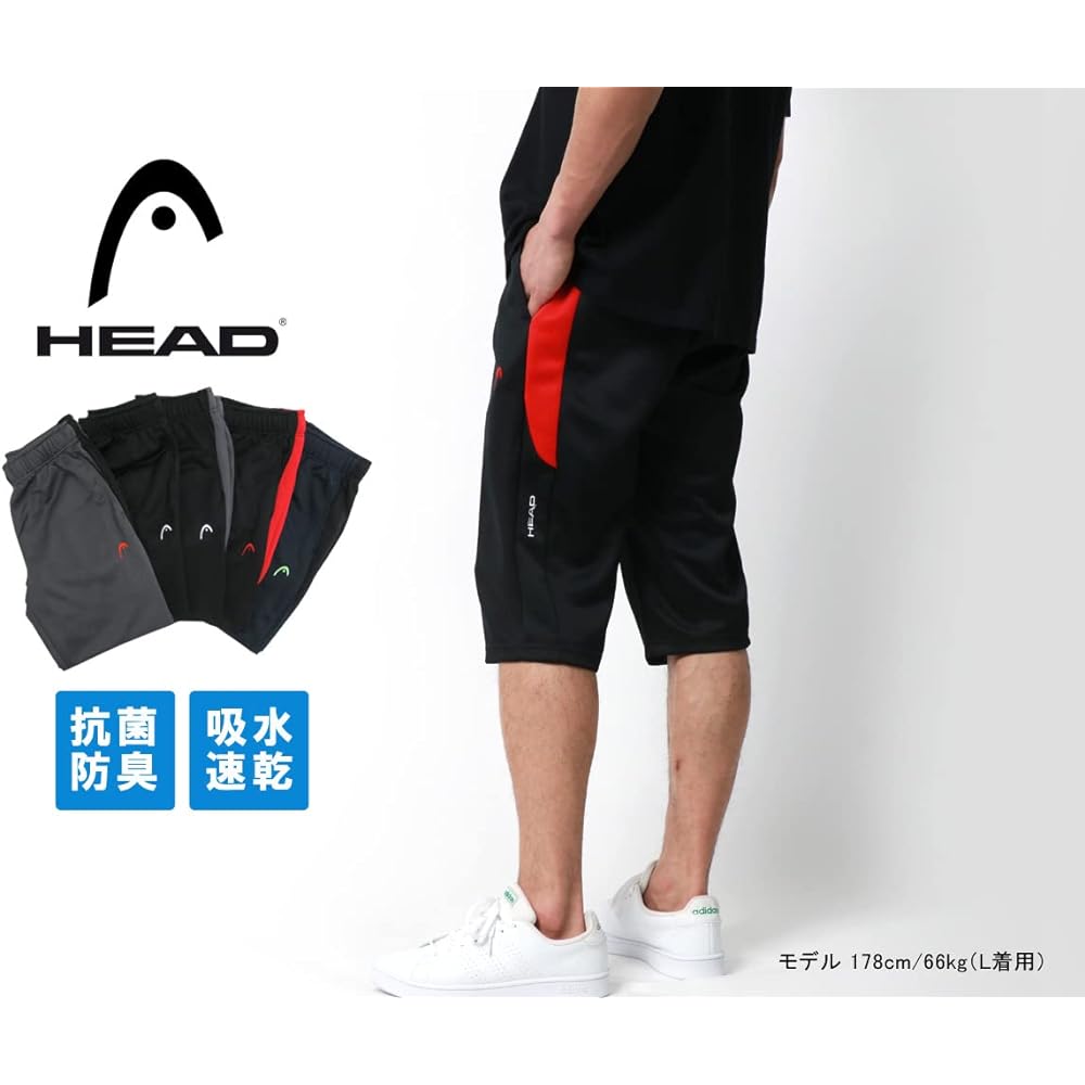 [Head] Men's Jersey, Lower 3/4 Length, Absorbent, Quick Drying, Antibacterial and Odor Resistant, Side Panel, Half Pants, Shorts, Room Wear