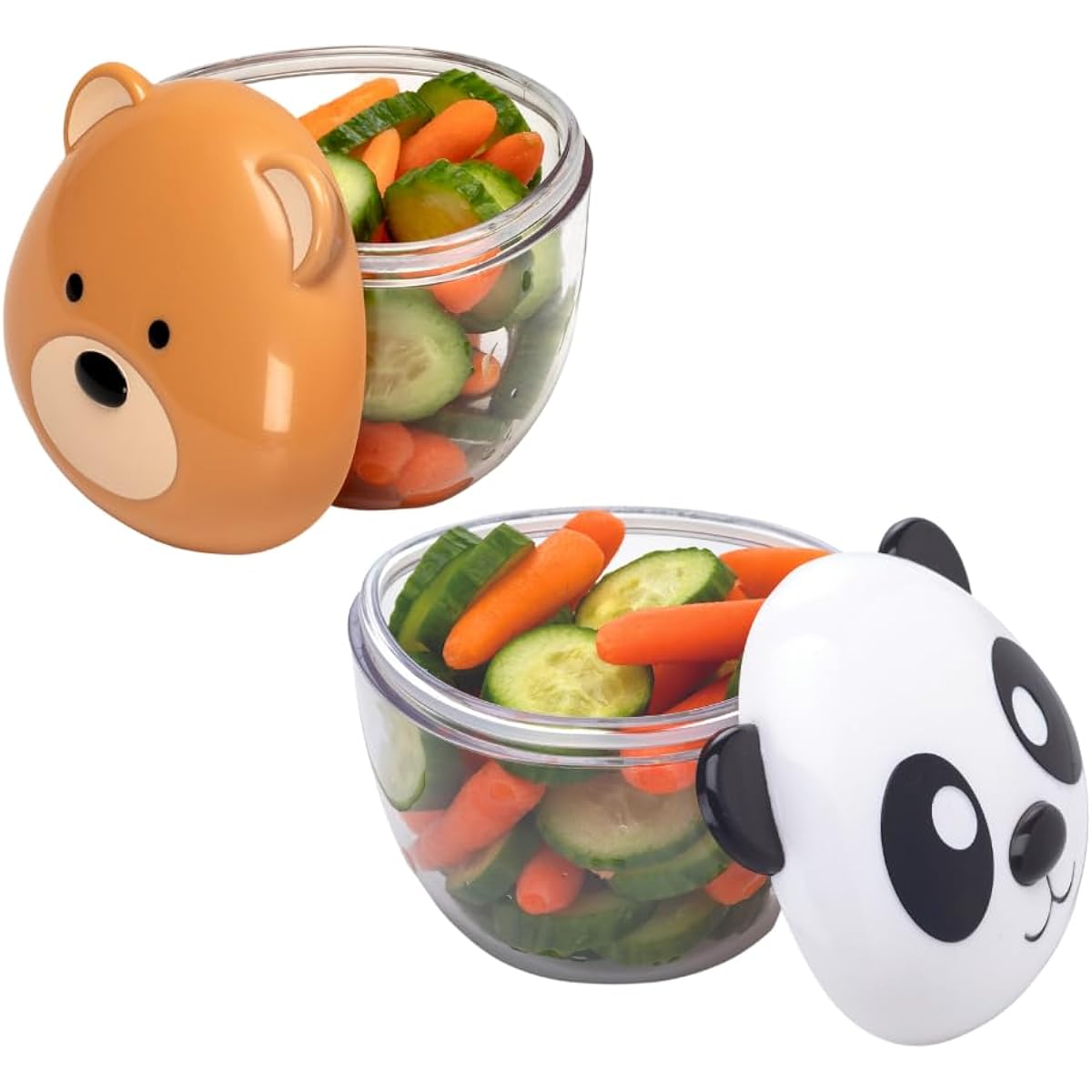 melii animal snack container 2 pack (bear & panda)