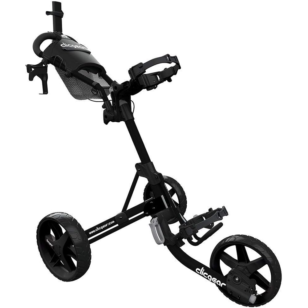 Clicgear Push Cart Model 4.0 Matte Black & Clicgear Clicgear Topsoil Bottle (Compatible with all Clicgear & Robic) [Buy as a set]