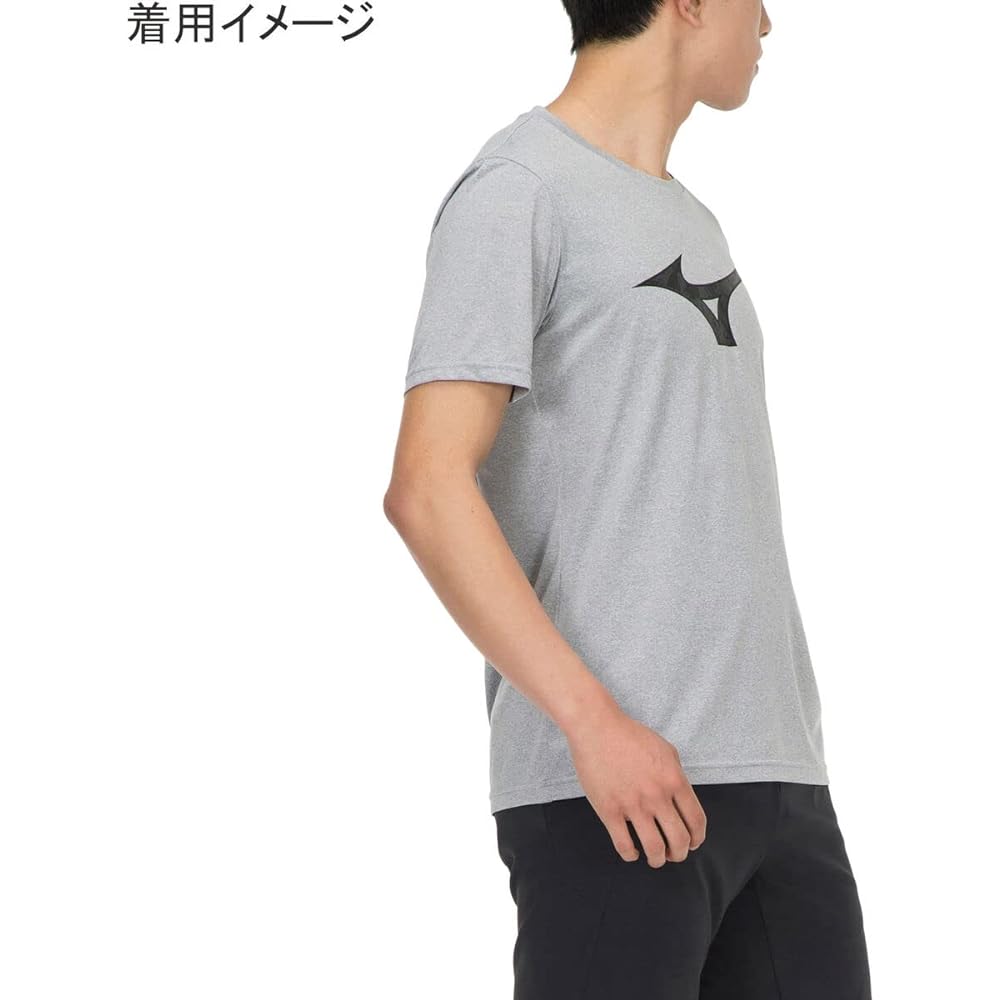 [Mizuno] Training Wear, Graphic T-Shirt, BIG Logo, Sweat Absorbent, Quick Drying, Linked to Model Worn by Athletes, 32MA0514