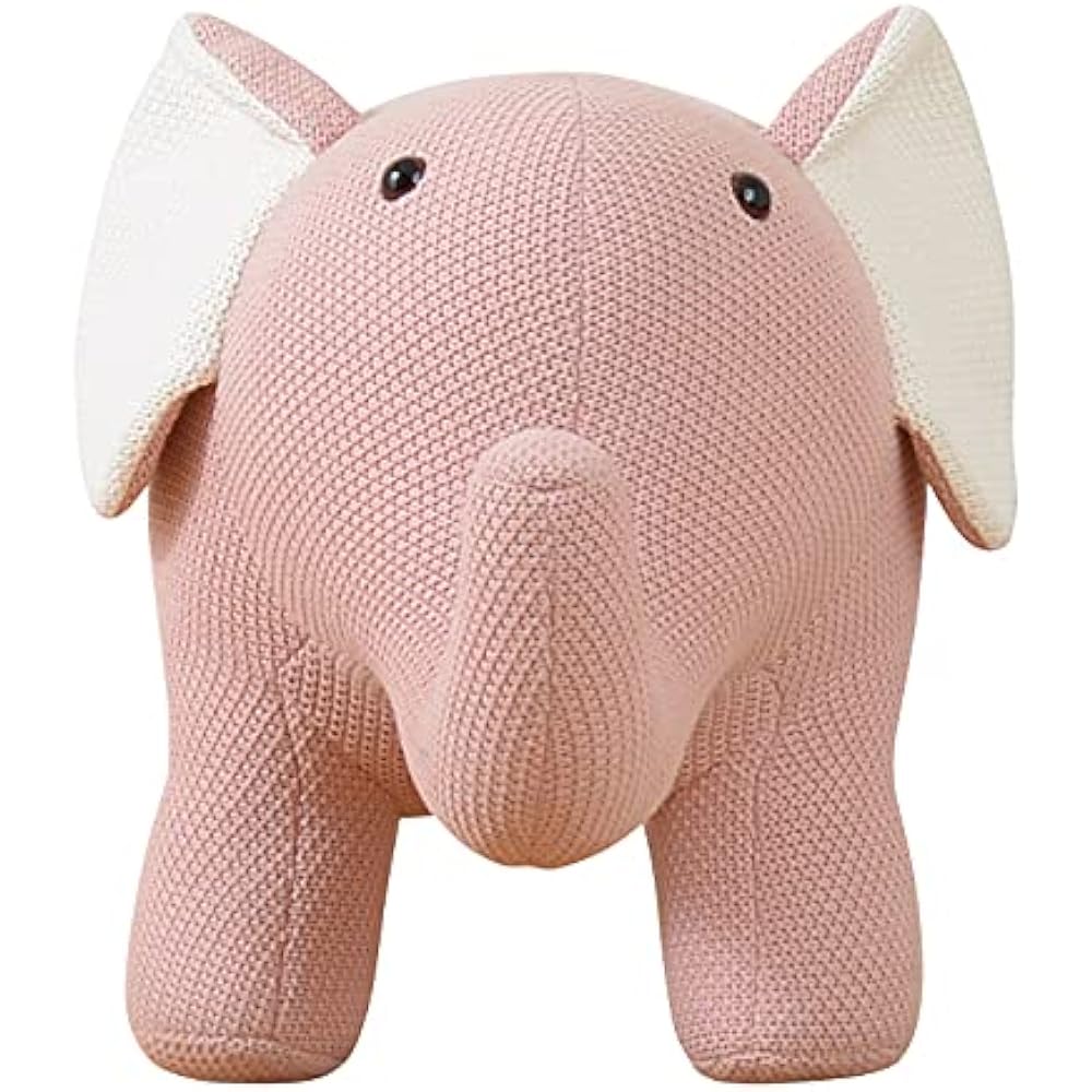 Animal Stool Elephant Load Capacity 80kg Cotton Knit Pink Spoon Me