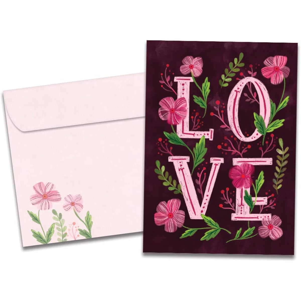 Tree-Free Greetings Valentine's Day Greeting Card, Eco-Friendly, Made in the USA, 100% Recycled Paper, 5"x7", Love Flower (GO64320)