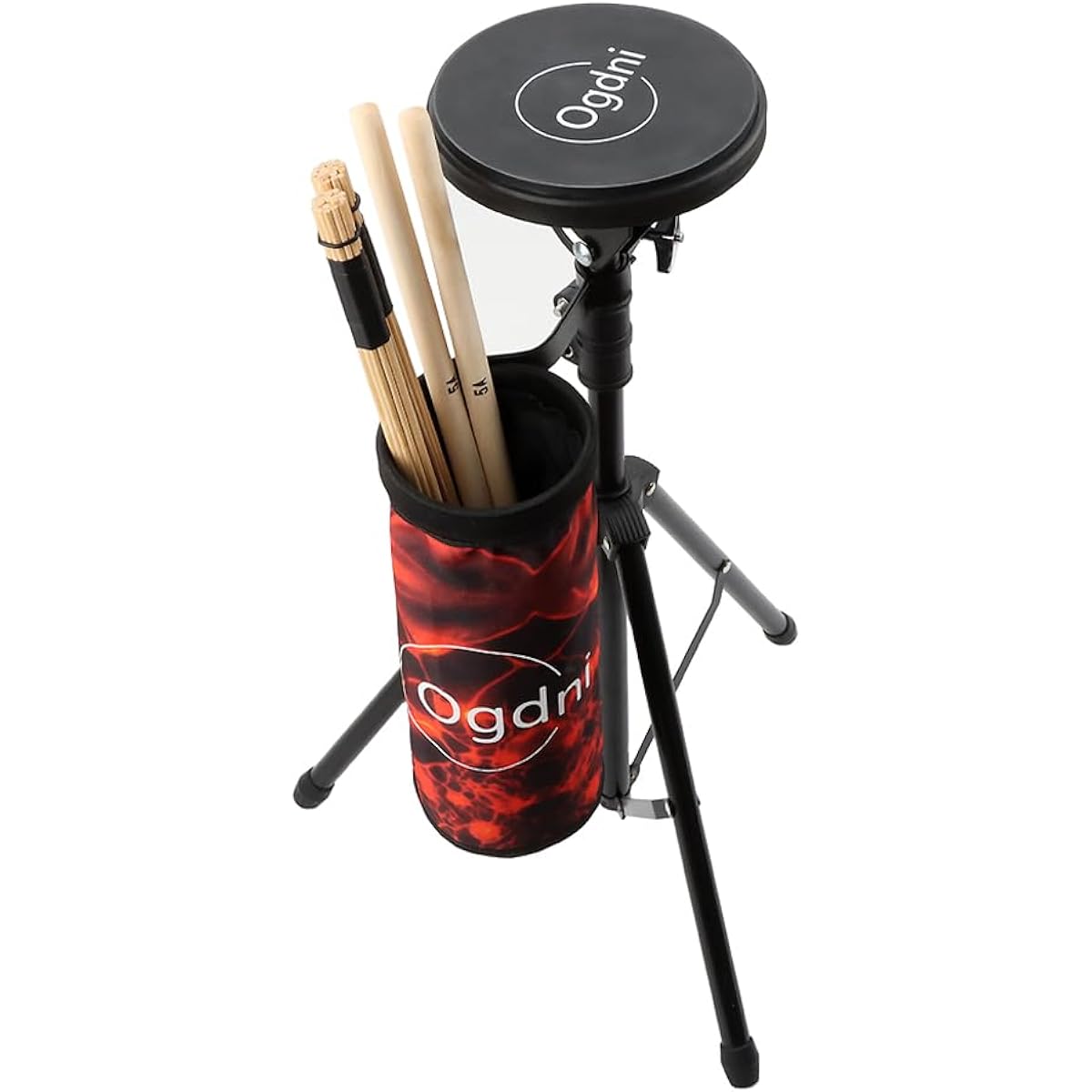 Ogdni Drum Pad Stand Set, 6 Inch Double Sided Silent Drum Pad, Drum Sticks, Adjustable Snare Stand, Drumstick Holder, Storage Bag