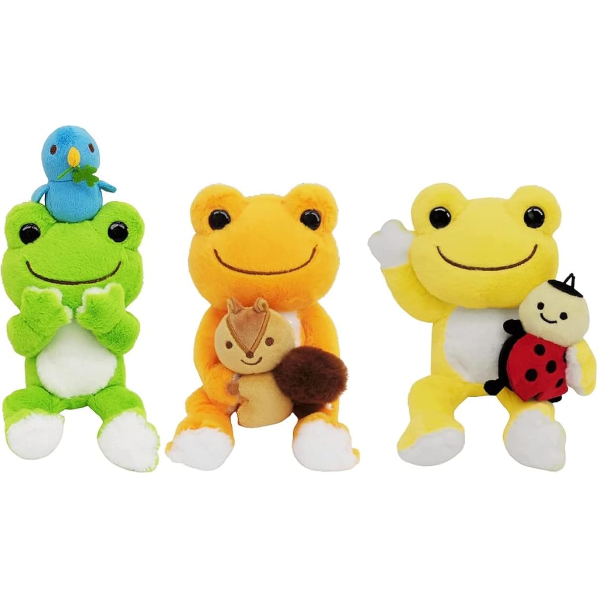 Pickles the Frog with Aoitori-san, Green & Almond-chan, Orange & Yugo-kun, Yellow, 3-piece set, Nakajima Corporation