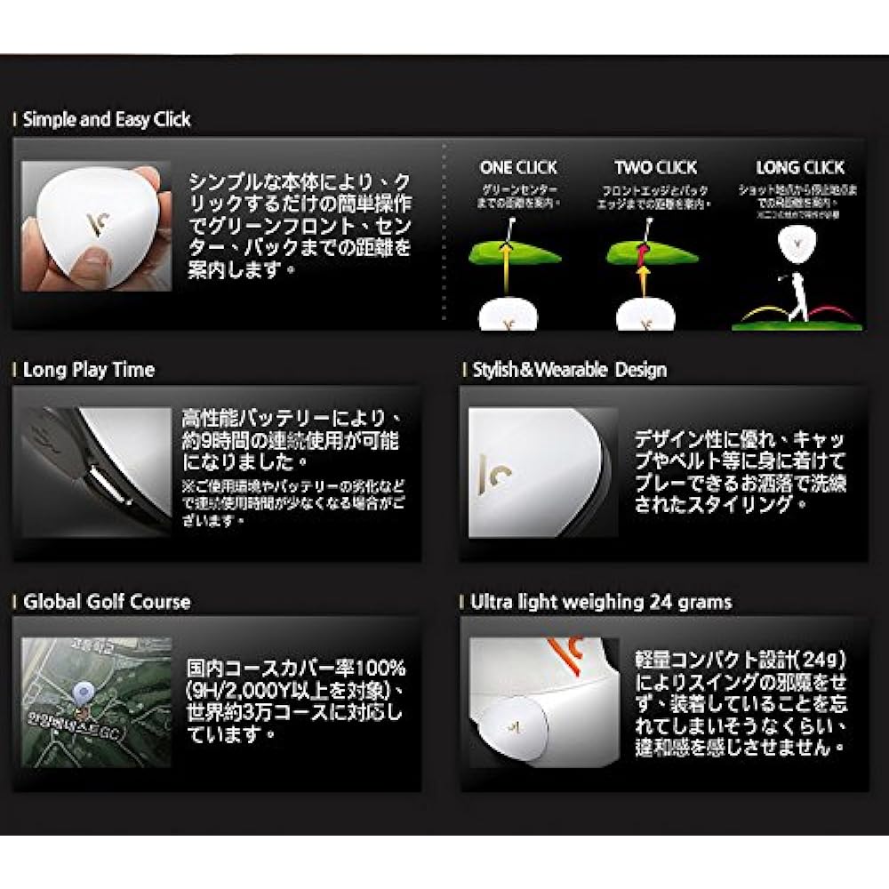 voice caddie VC300SE VC300SE Voice Type GPS Golf Navigation Distance Measurement Device Lightweight Easy White External Interface: microUSB External Dimensions: 45(W)×45(H)×12(D)mm