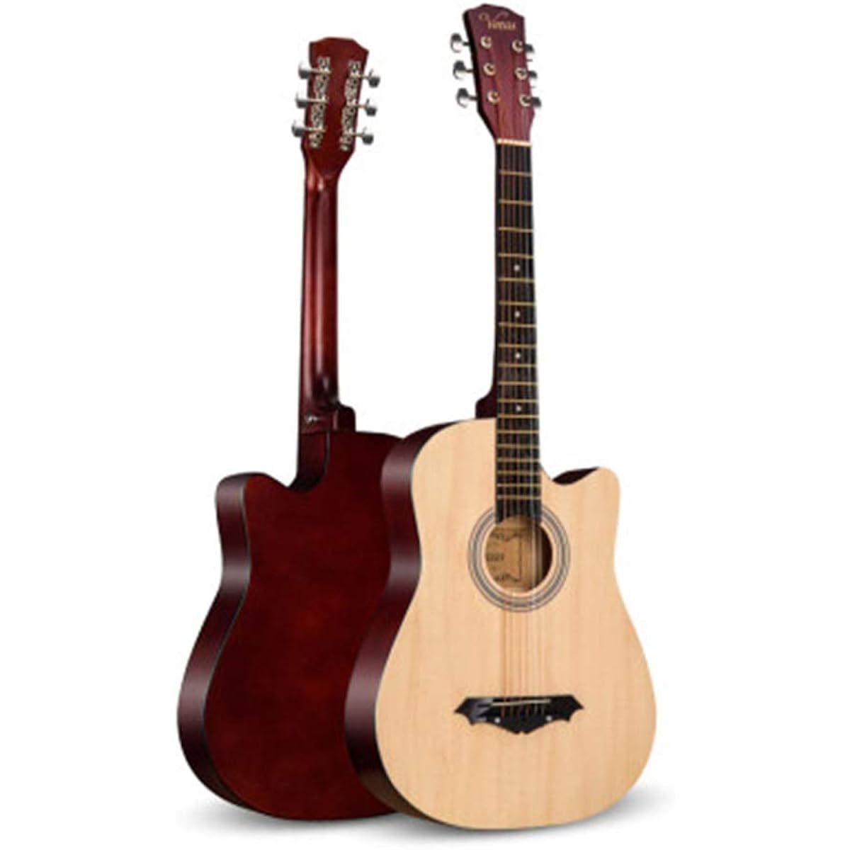 Beginner Practice Guitar Musical Beginner Male and Female Beginner Student Adult Practice Wooden Guitar Beginner Elementary School Student Adult Guitar Beginner (Color: Natural, Size: 41 inches)