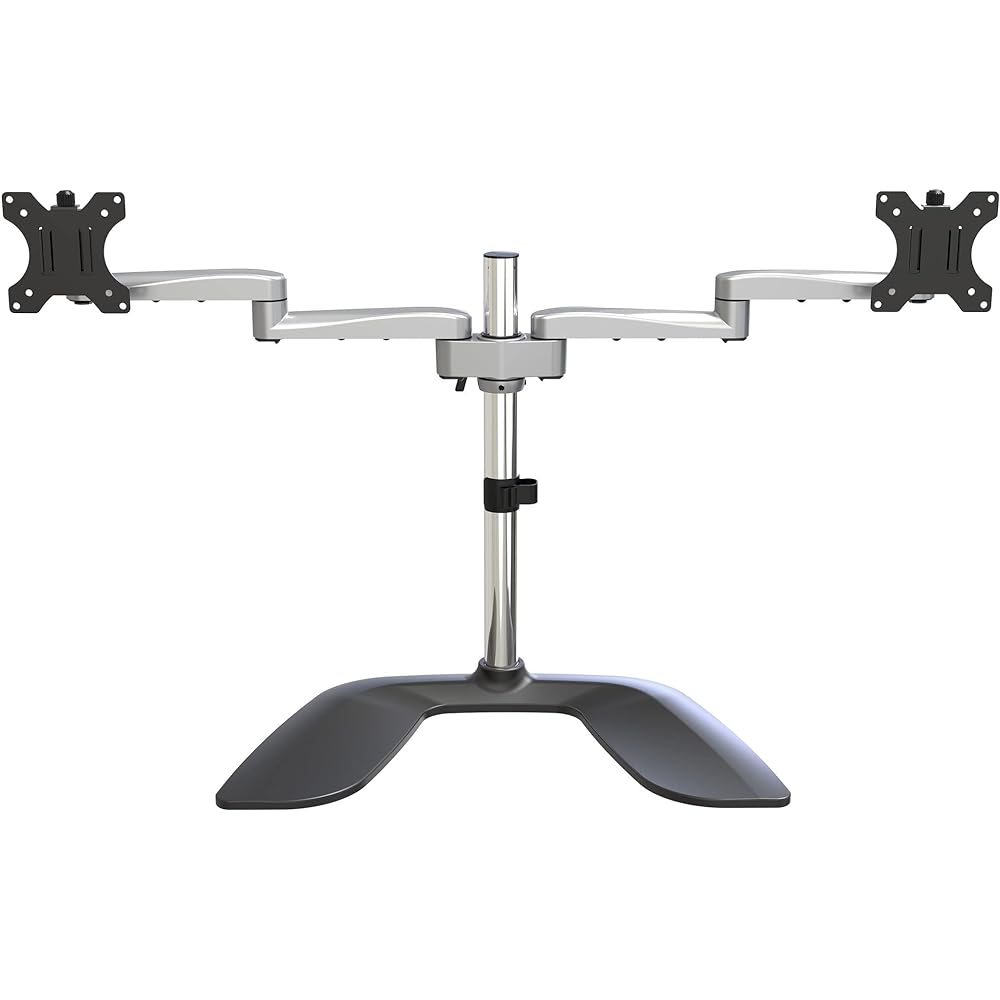 StarTech.com LCD Monitor Arm Stand, Articulated Arm for 2 Screens, VESA Stand for up to 32 inches, Adjustable Height on Post, Steel & Aluminum ARMDUALSS