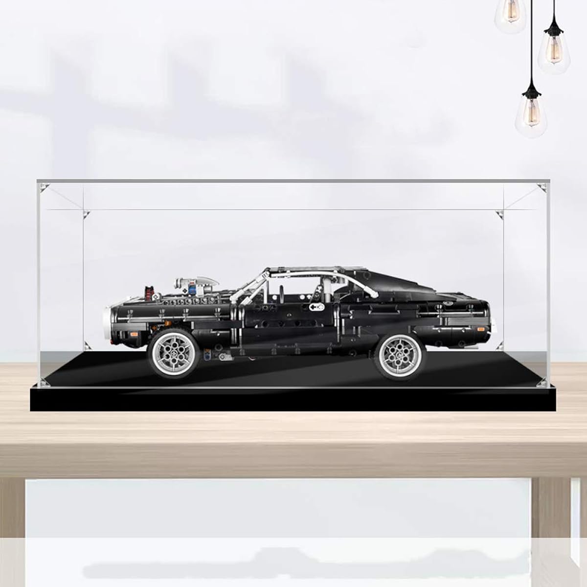 T-Club Acrylic Display Case for LEGO 42111 Dustproof Clear Display Box Showcase Technic Dom Dodge Charger (Model Not Included) (2mm)