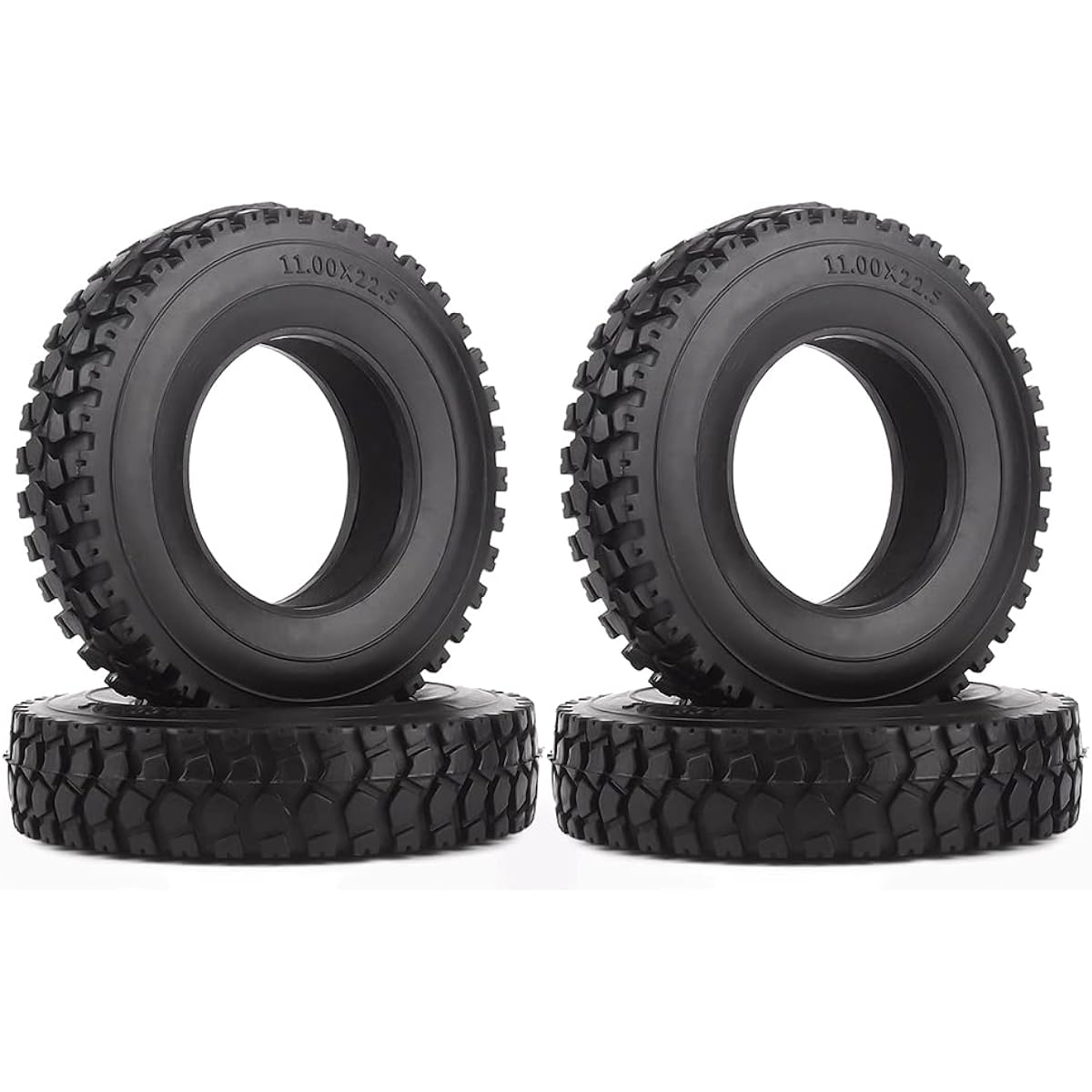 HOTSTORM 4pcs Rubber Tires with Sponge for 1/14 Tamiya Tractor RC Car Truck