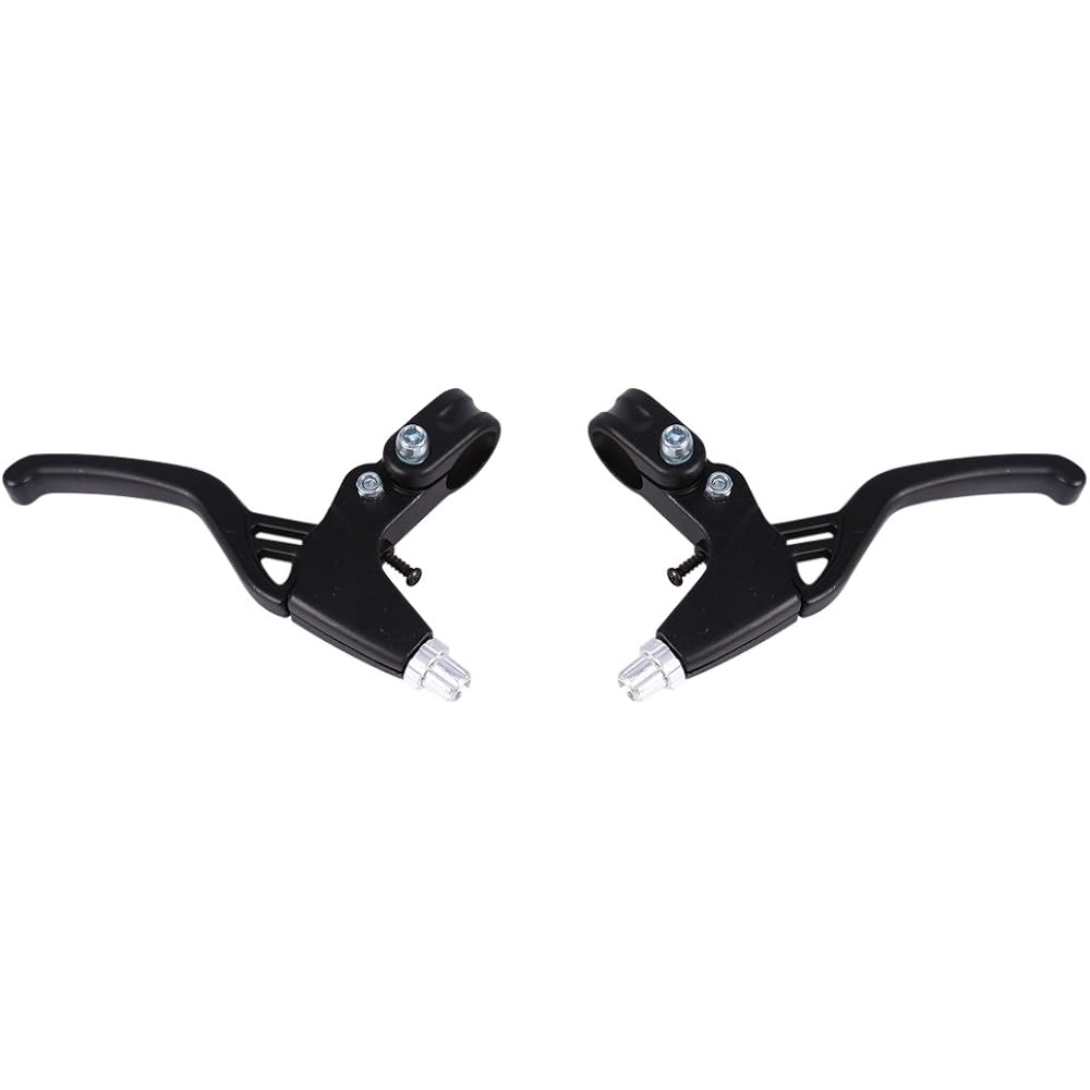 ama-jp Bicycle Brake Lever, Brake Lever, Left and Right Set, Durable, Long-Term Use, Made of Aluminum Alloy, Lightweight, For Mountain Bicycles/Folding Bicycles (Black)