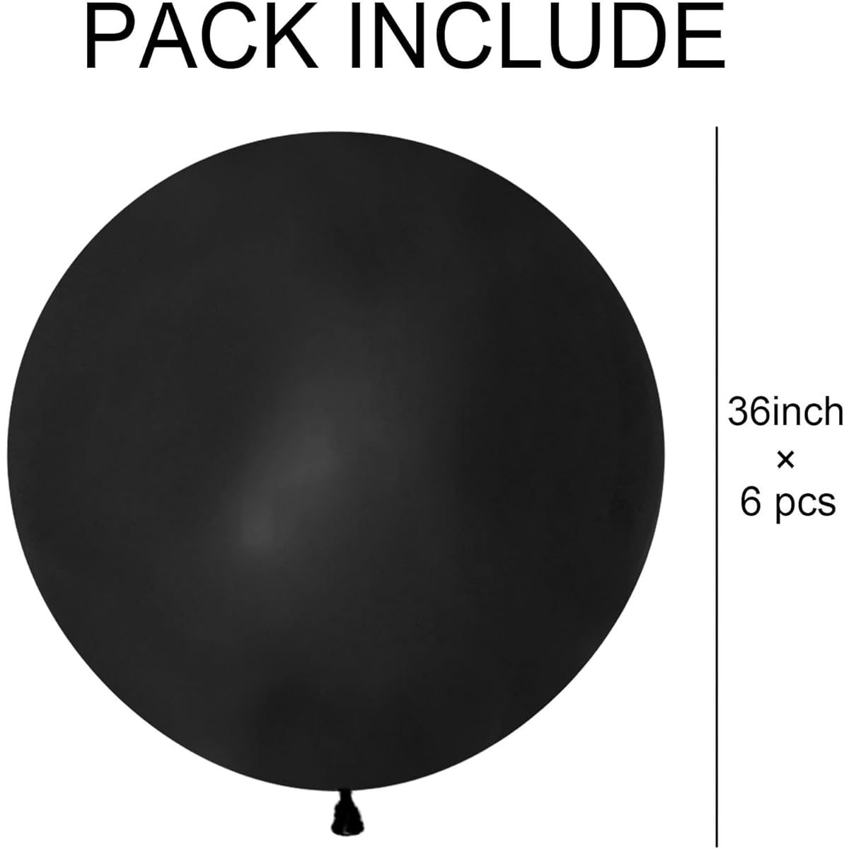 Extra Large Balloon for Garland 36 Inch Big Balloon White Black Giant Balloon 36 Inch Round Balloon Black White Big Balloon for Birthday Festival Wedding Event Decoration (Black)