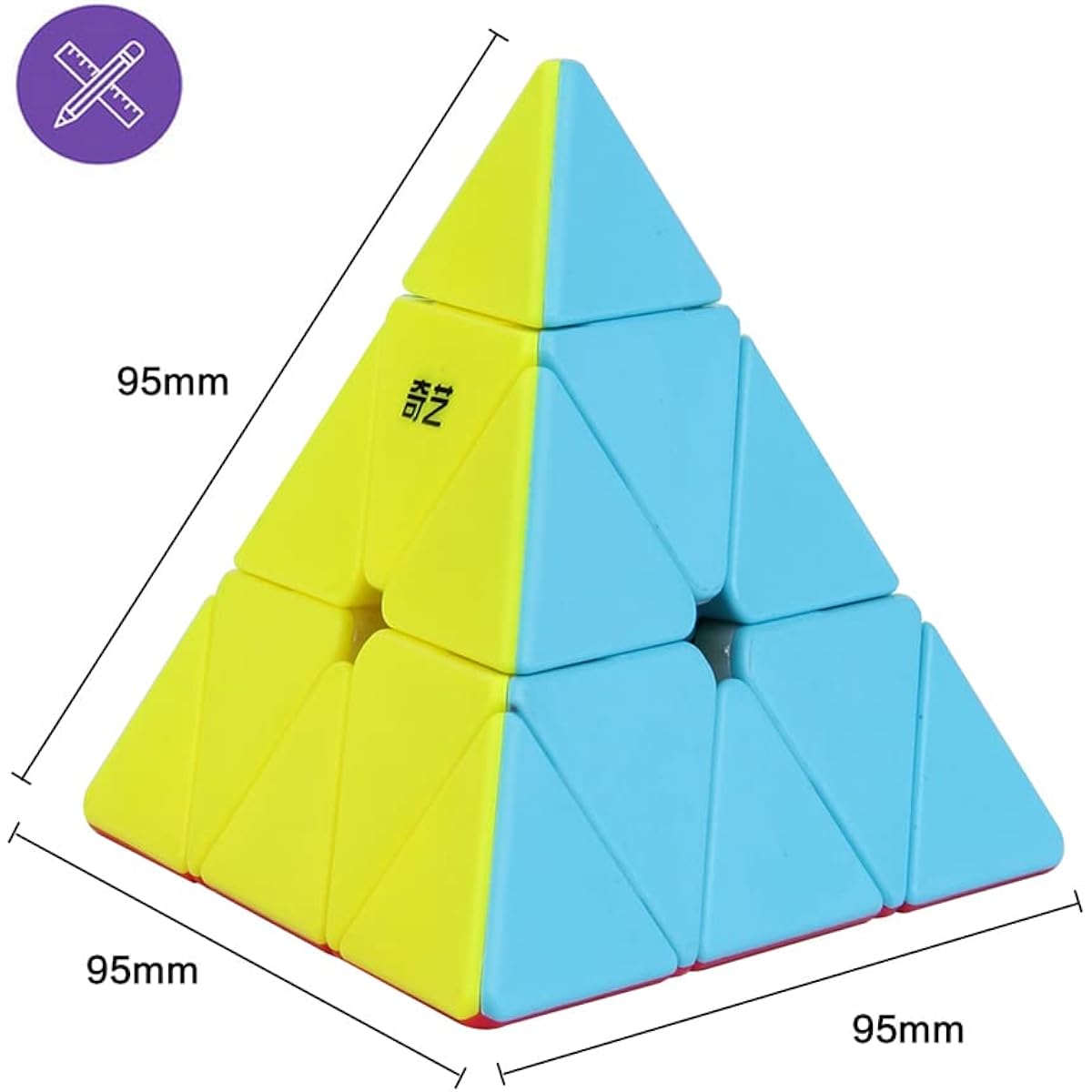 Roxenda Pyramid Speed Cube, 3x3x3 Qiyi Qiming Pyramid Speed Cube Stickerless Frosted Triangle Puzzle Magic Cube