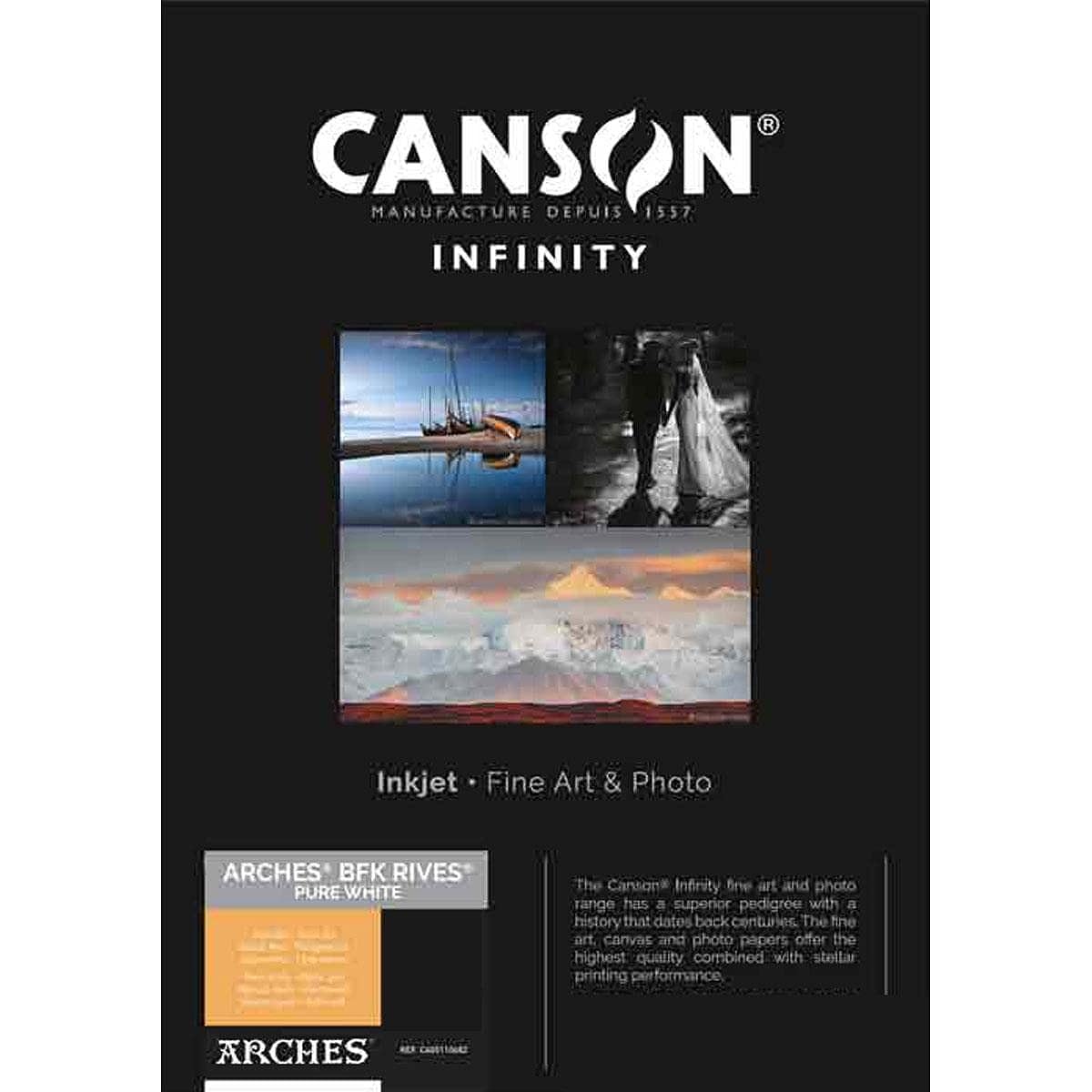 Canson Infinity Arches BFK Rives Soft Texture Pure White Matte Inkjet Paper 310gsm 8.5x11in 25 sheets