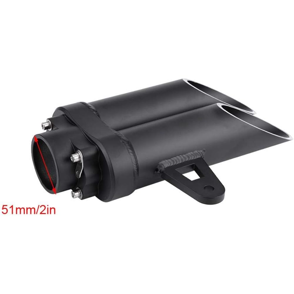 Exhaust Tail Pipe Double Rear Pipe Carter Exhaust Pipe Diameter 51mm Motorcycle Parts Applicable to Yamaha R6 MT-03 MT-07 MT-09 (28CM)