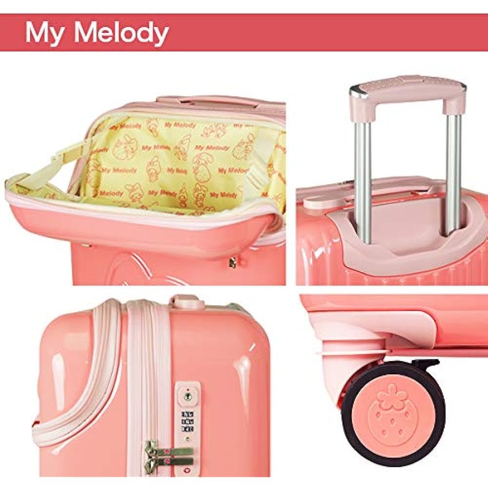 My Melody 20 inch suitcase pink with front pocket HK-SUC-02-MPK