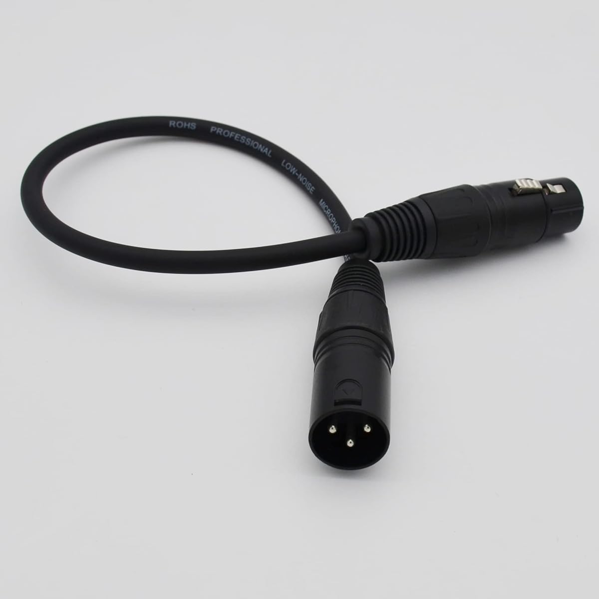 Czyuntuo XLR Cable 1ft XLR Male to Female Black Balanced Microphone Cable Pack of 2