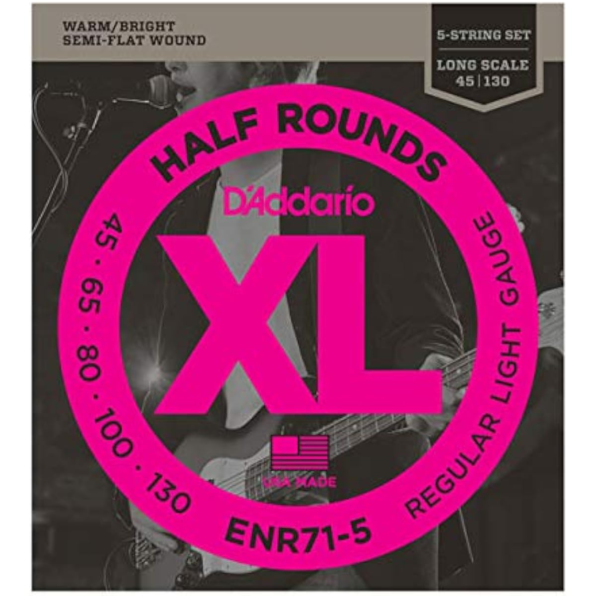 DADDARIO ENR71-5 Half Rounds 5-Strings Bass Regular Light 45-130