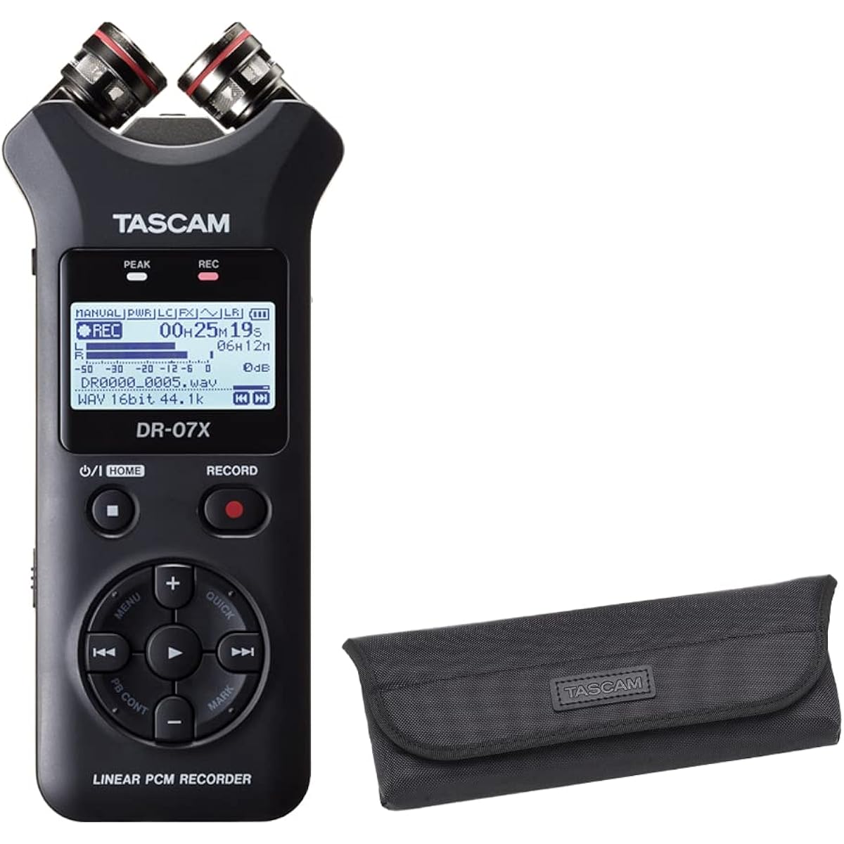 TASCAM DR-07X recorder body + soft case