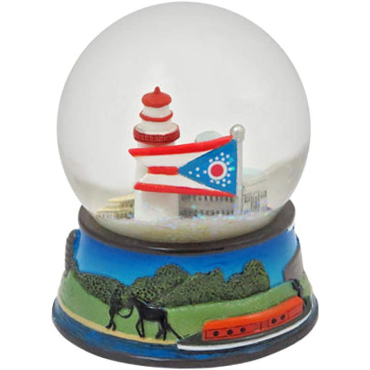 Topline Ohio Buckeye State Snow Globe 65mm with Snow