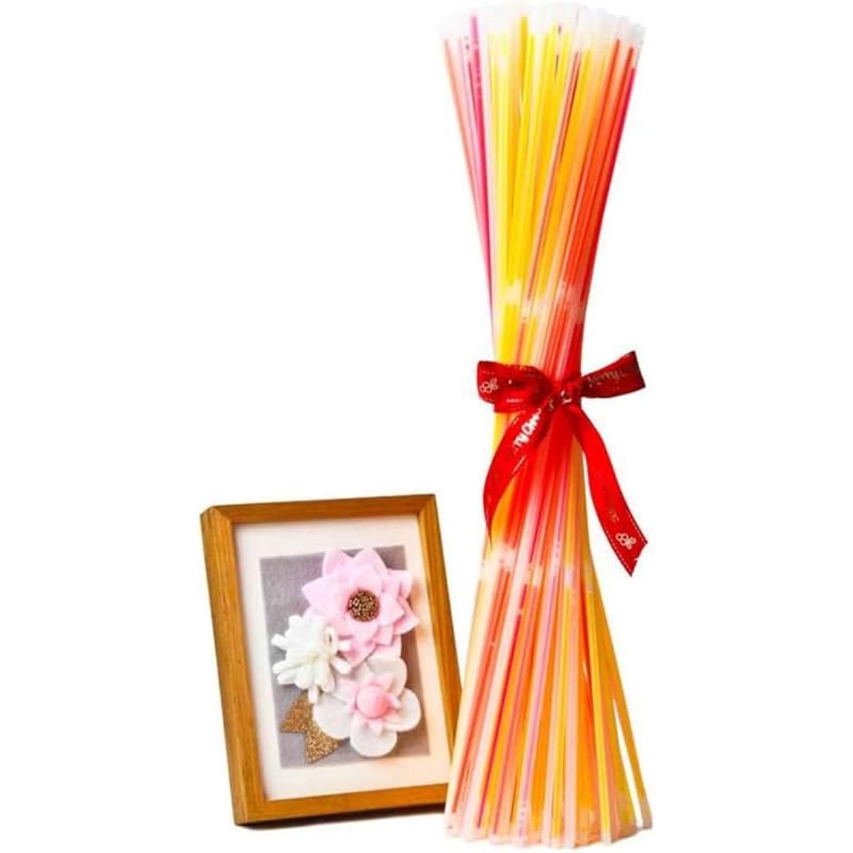 TRI-COL Glow Sticks Bulk 100pcs 22'' Glow Necklace with Connector for Pride Party Festival Rave Birthday Wedding