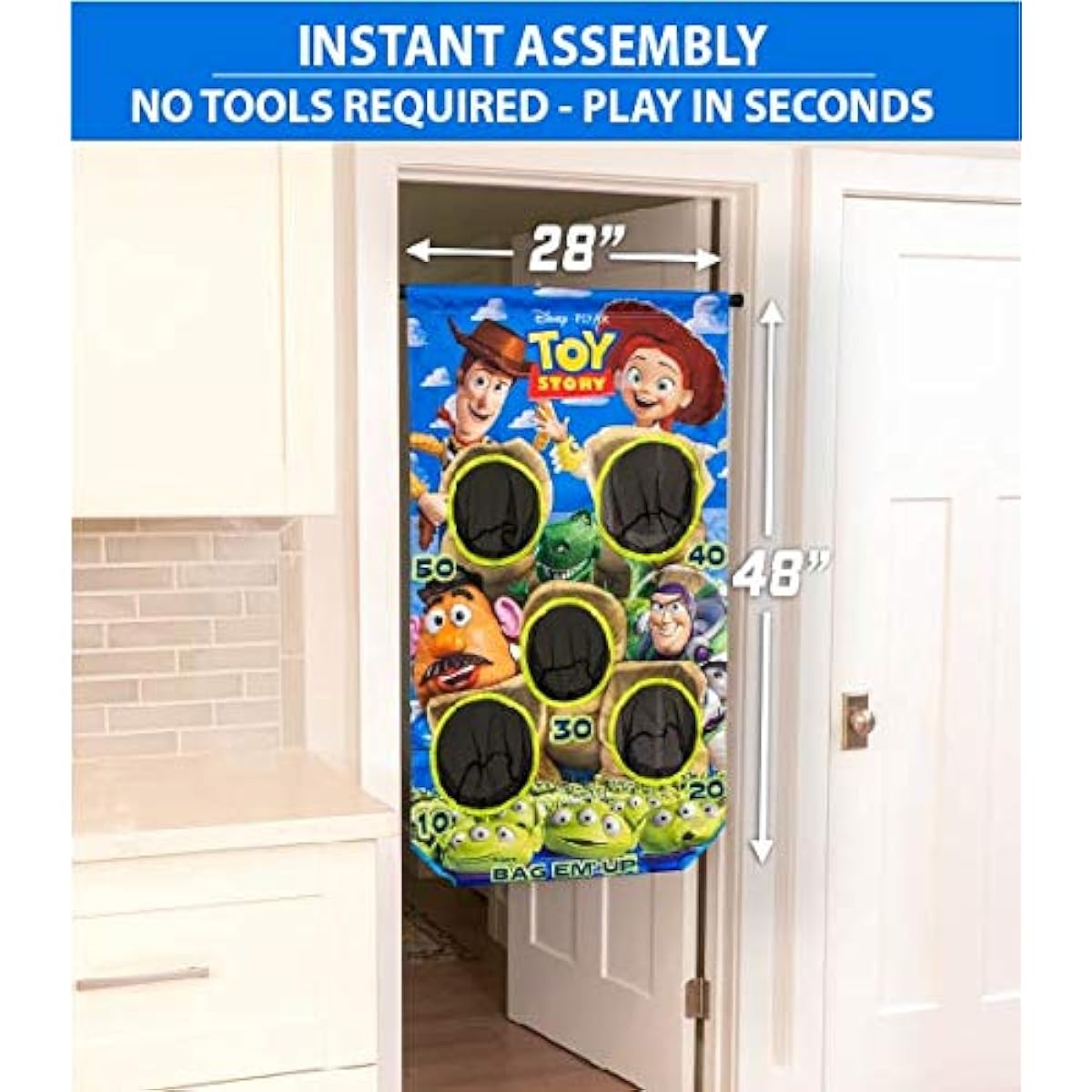 GoSports Disney Pixar Indoor Toss Game – Family Fun for Kids and Adults - Choose Frozen 2, Finding Nemo, Cars, Toy Story and More