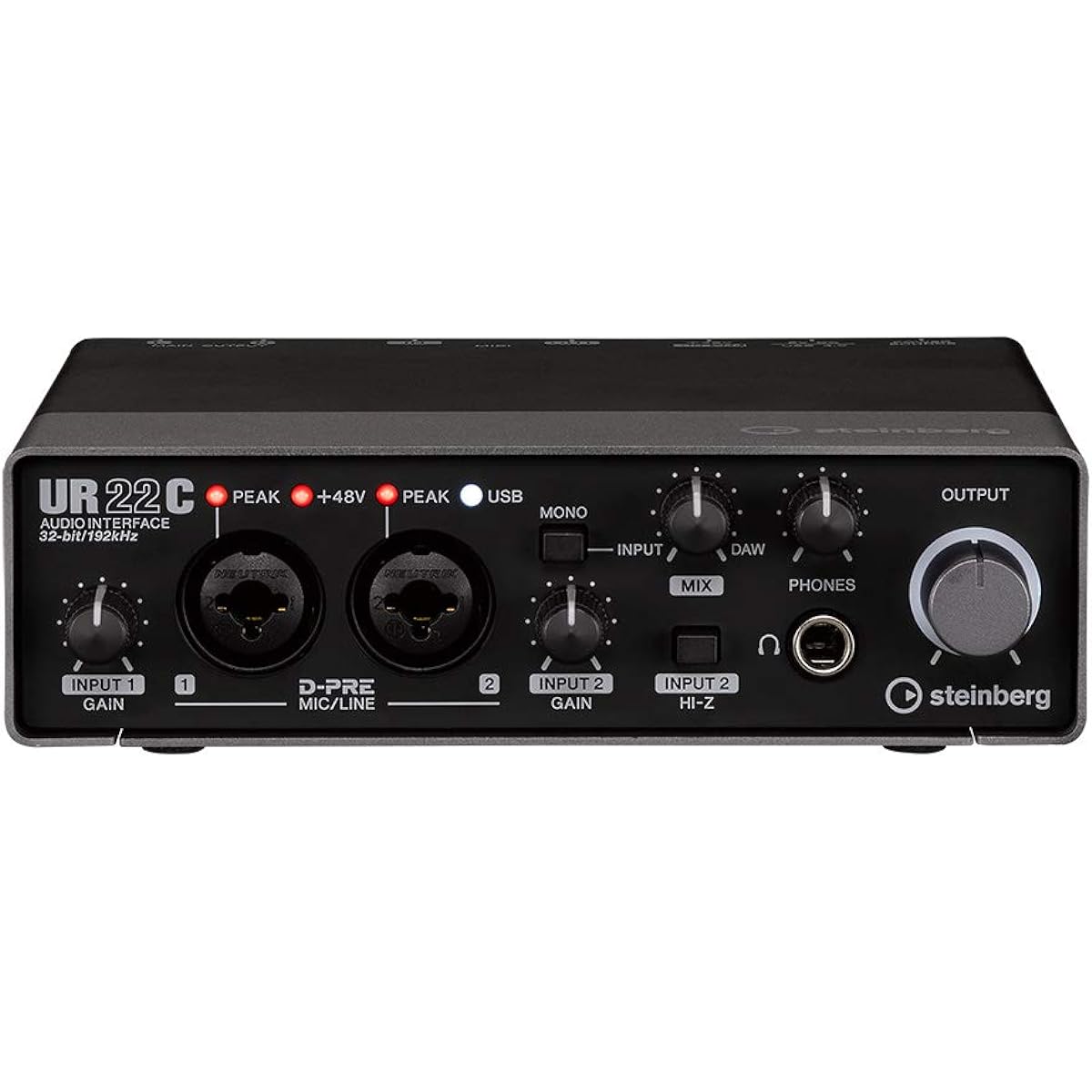 STEINBERG Audio Interface USB 3.0 (Type-C) Compatible 2-in-2-out Cubase AI UR22C Audio Interface 32bit/192kHz