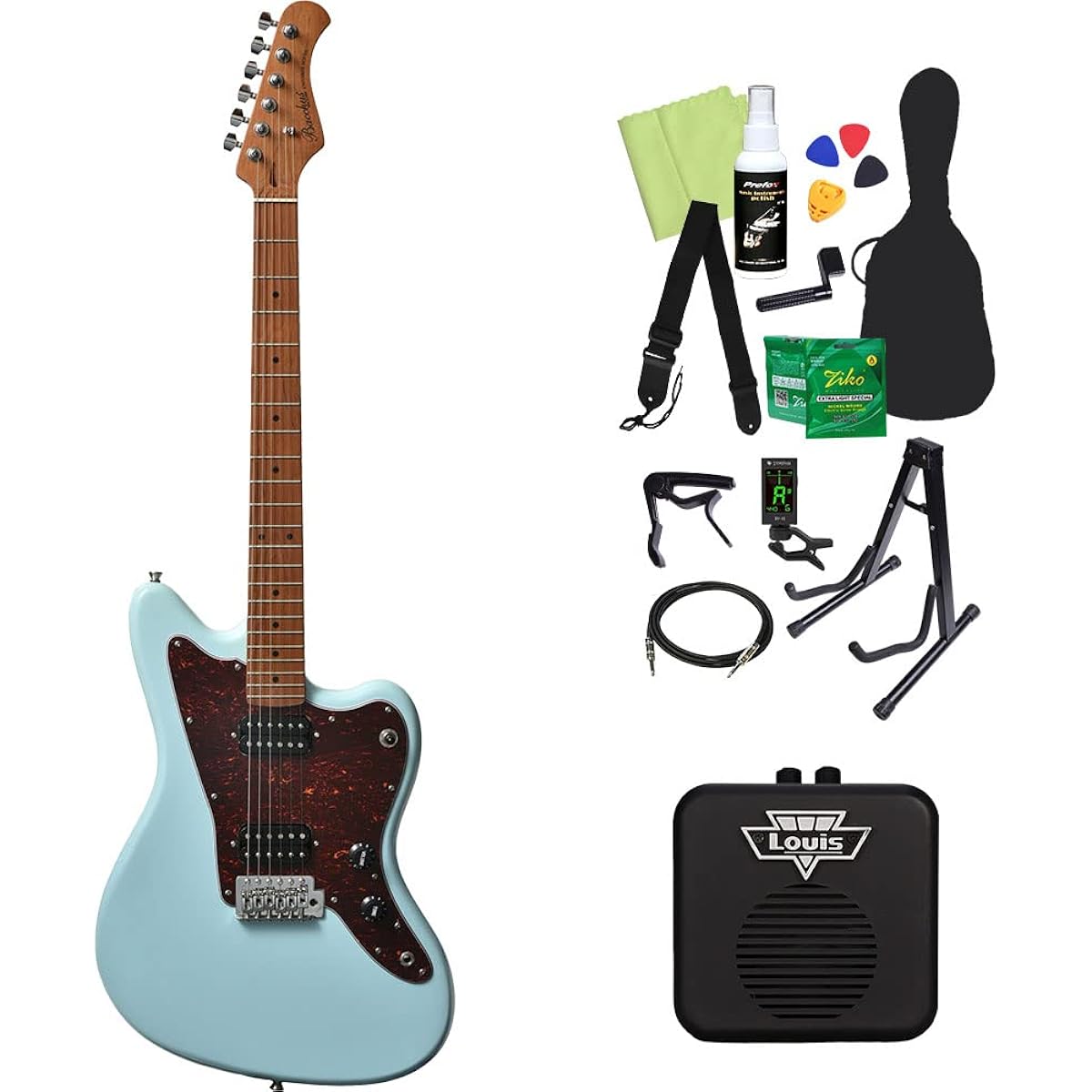 Bacchus BJM-3-RSM/M Electric Guitar Beginner 14-Piece Set [With Mini Amp] BLK Roasted Maple Neck Bacchus
