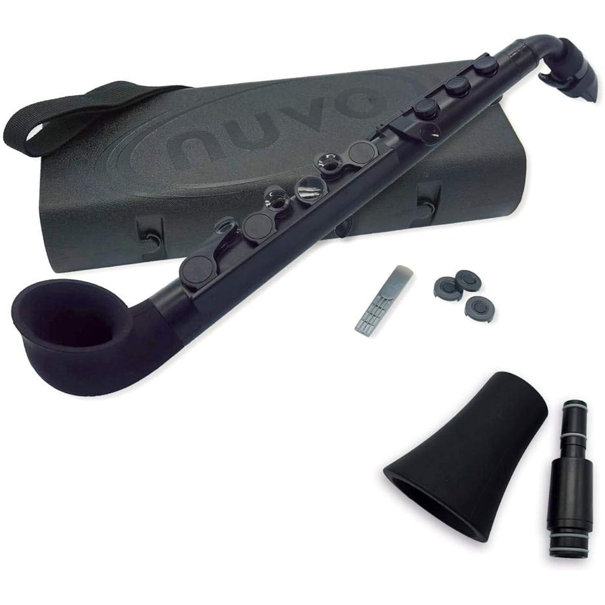NUVO Plastic Saxophone jSax with Straight Kit (Nuvo JSax) / C Saxophone (Black/Black)