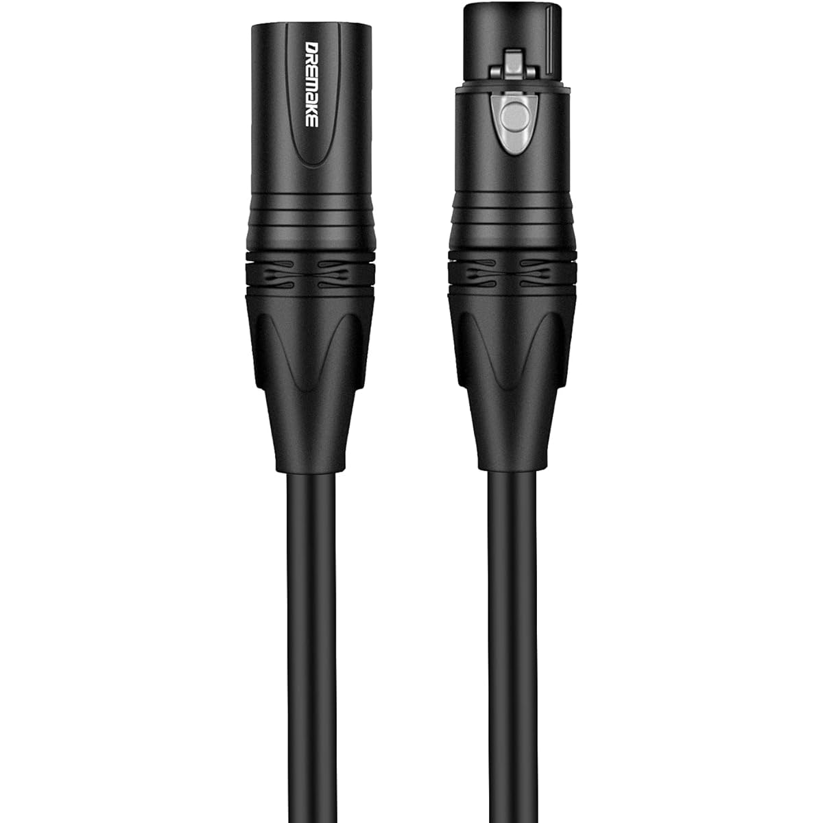 DREMAKE 3 Pin XLR Jack Cable Male to Female Low Z Microphone Balanced Audio Patch Cord for Powered Speakers DMX LED Effector Aqualyzer etc. 100ft/Black