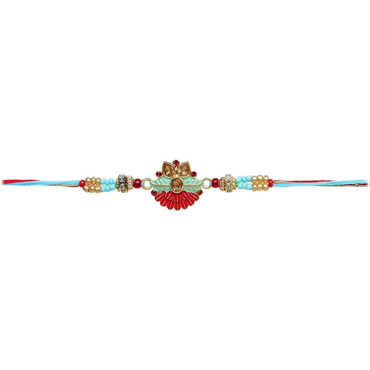 Rakhi Set of 2 / Rakhi for Brother / Rakhi Dora Set for Bhiaya Bhai / Designer Indian Rakhi Red Bracelet Doli Chawal Tilak Gift Pack for Raksha Bandhan