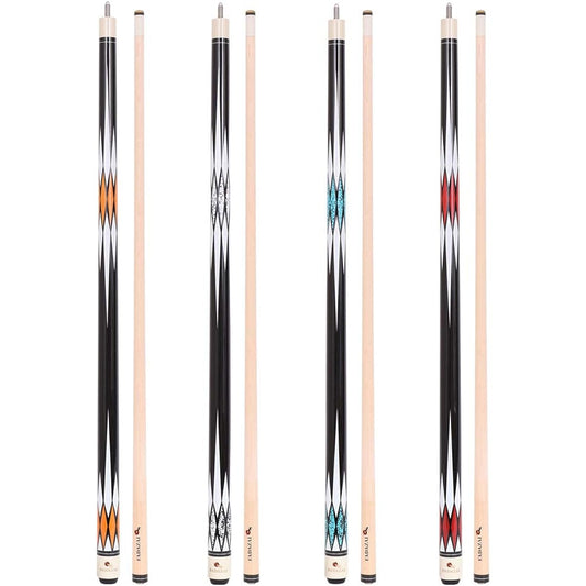 FADAZAI Pool Cue Sticks Set of 4 19.5oz 58" Billiard House Bar Pool Sticks