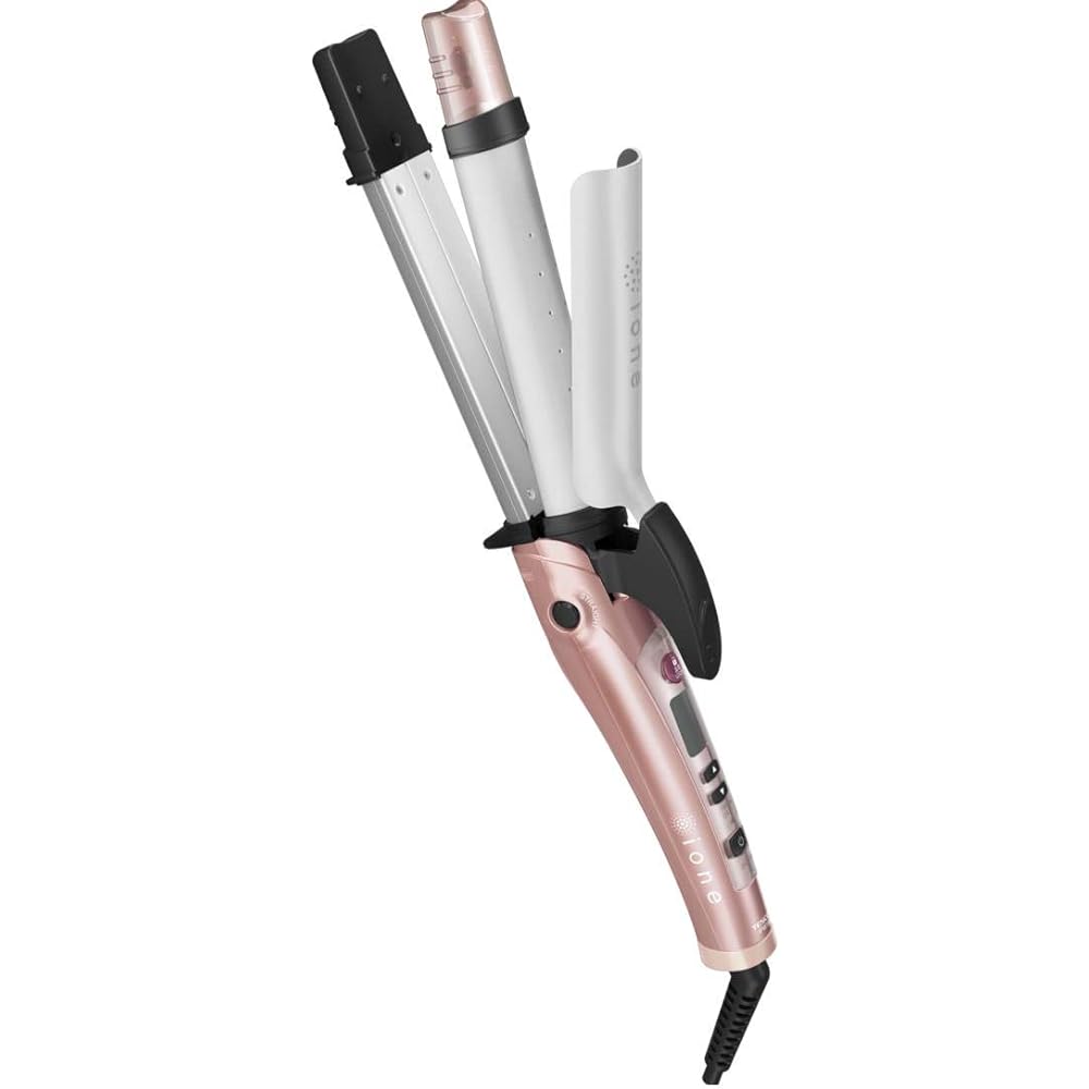 TESCOM Curling Iron 32mm Negative Ion Straight/Curl 2way Temperature Adjustment Easy Plug Sparkle Pink IPW1832 P