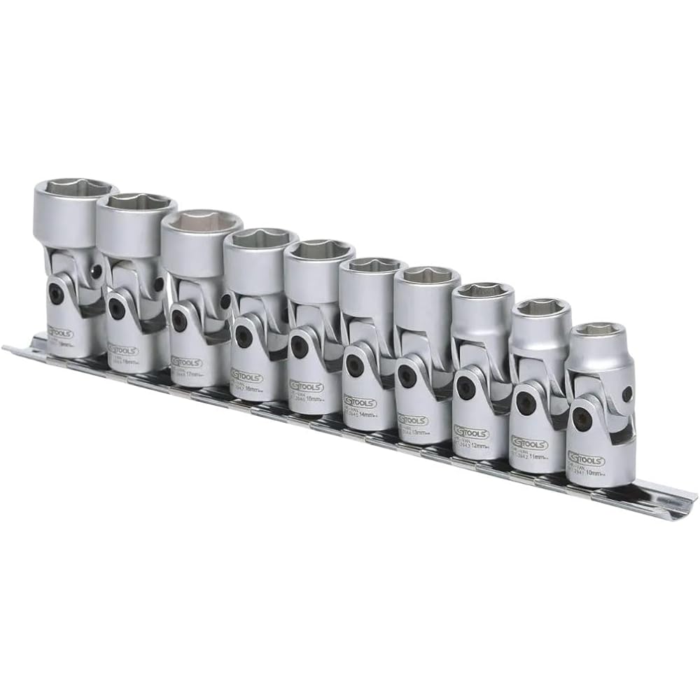 KS TOOLS 3/8" CLASSIC Hexagonal socket set with flexible joint 10 pcs10-19mm 917.3940