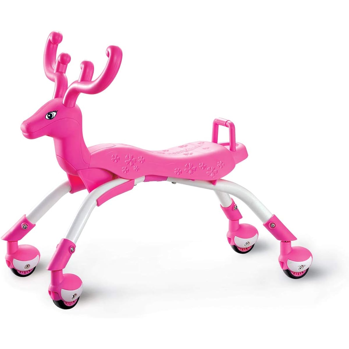Voyage Sports Toddler Balance Bike for Boys and Girls Ages 1+, Baby Ride-On Toy for 1-3 Years Old, Toddler Learning Walker, 4 Spinning Wheels, First Birthday Gift (Pink Reindeer)