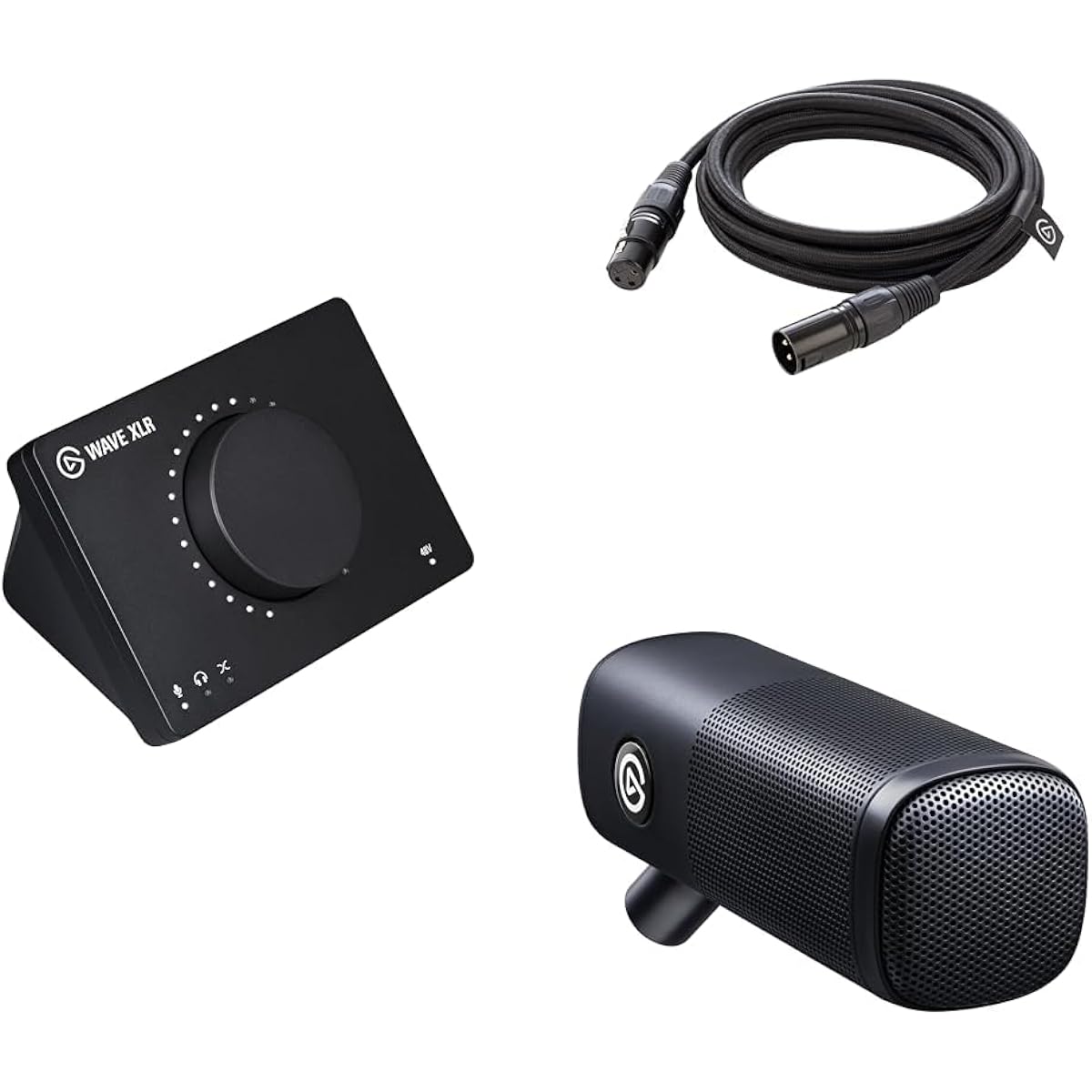 [Bundle Purchase] Wave XLR Solution USB-C Audio Mixer for XLR Dynamic Microphones/XLR Microphones Noise Reduction Compatible with Mac/PC Suitable for Podcasts/Streaming and Other Broadcasts Digital Mixing Software 3 Meter (10 ft) XLR Cable Included