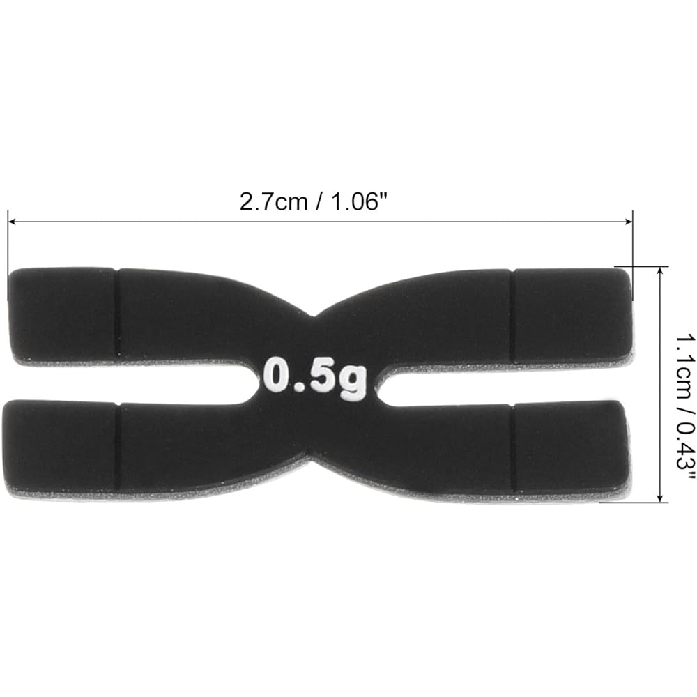 PATIKIL 0.5g Racket Weight Balance Strip 10 Pieces Silicone Badminton Racket Weighted Tape Black