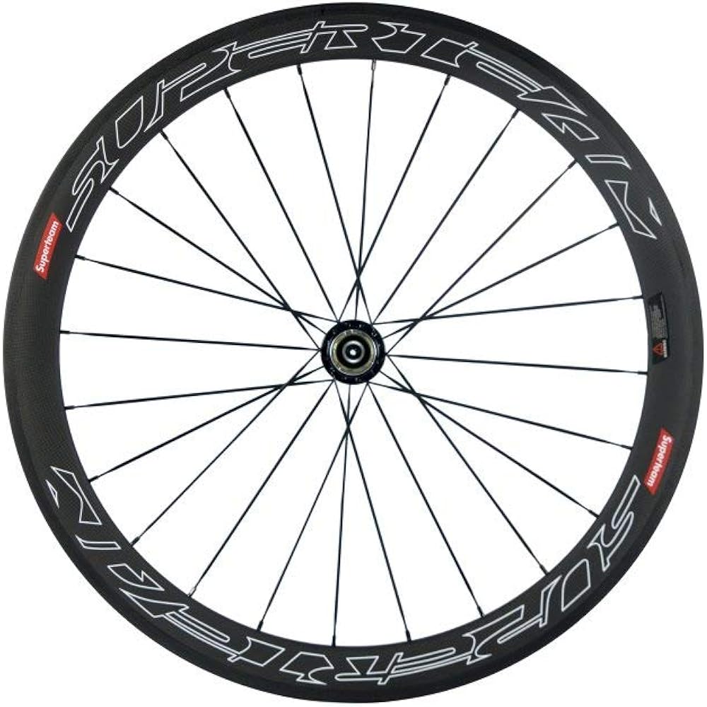 Windbrake Bike Hitachi Super Team 50mm Clincher Wheel Set 700c 23mm Road Bike Carbon Wheels (White Line) Gold 2 Go