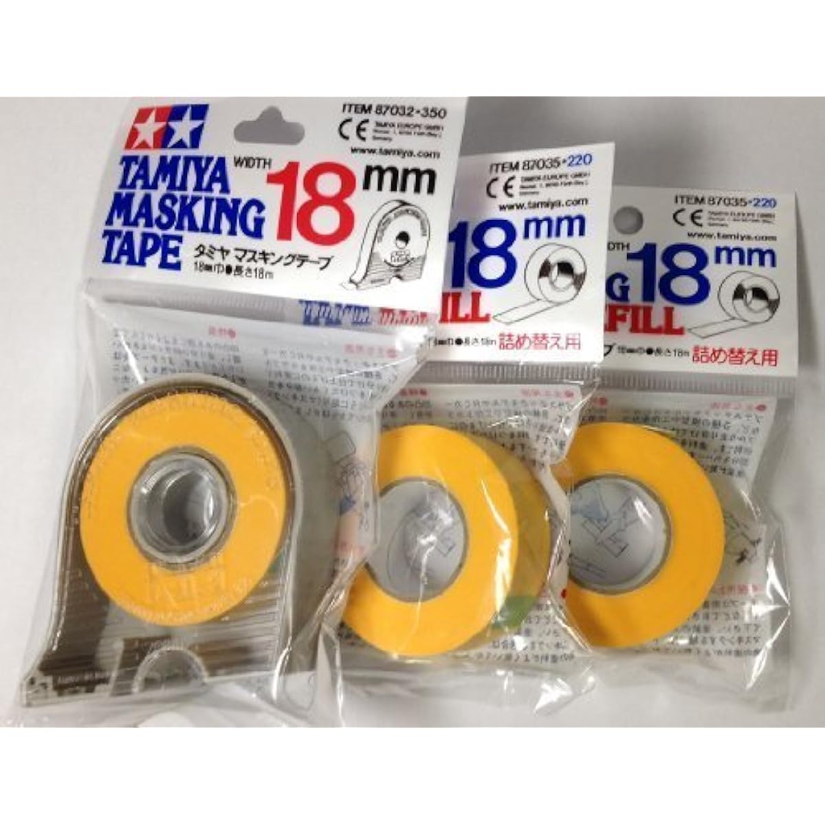 TAMIYA 18mm Masking Tape with 2pcs Refill by Tamiya [Parallel Import]