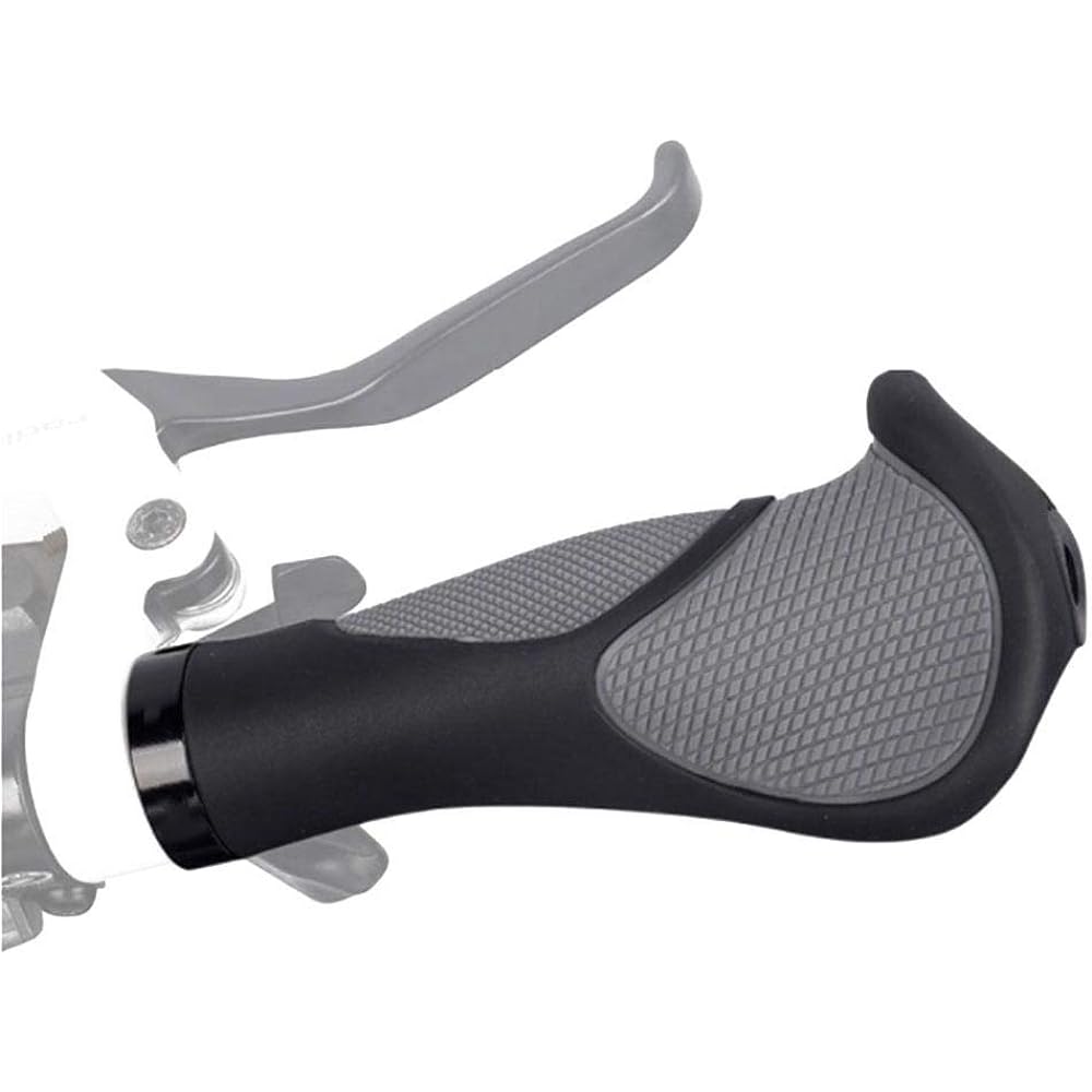 Yakamoz Bicycle Grip Handle Grip Cross Bike Mountain Bike Easy to Grip Ergo Grip Soft Rubber with Installation Tools 22.2mm Handle Black
