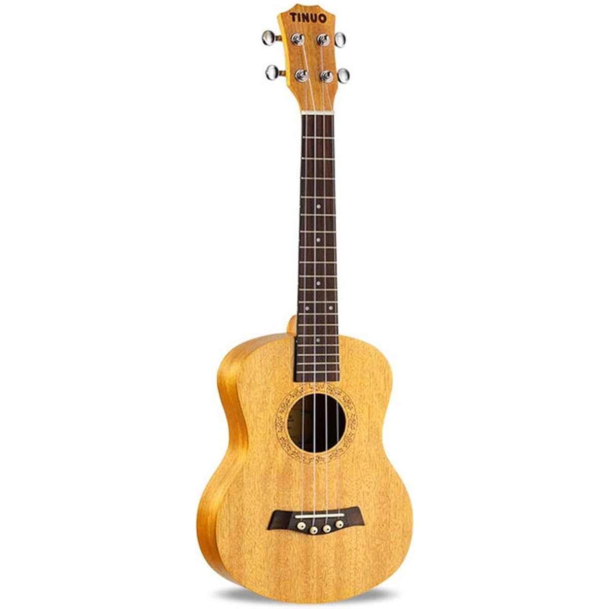 Ukulele, Ukulele 4 String Hawaii Guitar Instrument Includes Bag Pick String Capo Tuner Setting Wipe For Kids and Music Beginners (Color : Natural, Size : 21 inches)