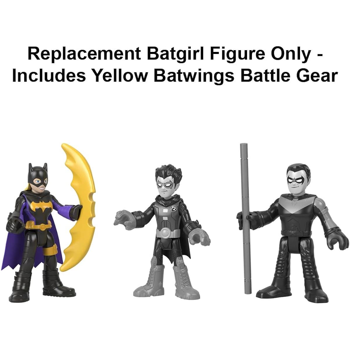 Replacement Part for Imaginext Super Friends Playset - HML03 ~ Replacement Poseable Batgirl Figure ~ Includes Yellow Batwing Battle Gear
