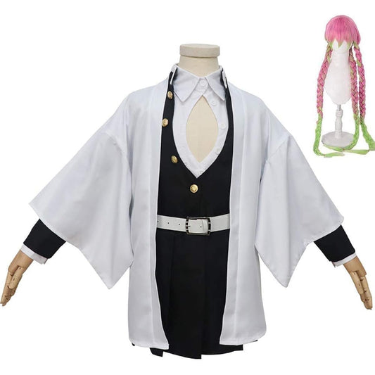 [GenericBrands] longmucos Wig included Demon Slayer: Kimetsu no Yaiba Children's clothing Love Pillar Kanroji Mitsuri Cosplay Costume Kids Disguise Japanese clothing Kids cosplay Halloween Cultural festival Stage costume Children's Day