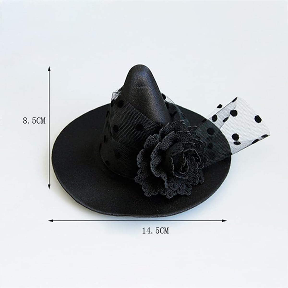 Luxshiny Witch Hat Clip Halloween Witch Mini Top Hat Witch Flower Hair Clip Party Daily Performance Props