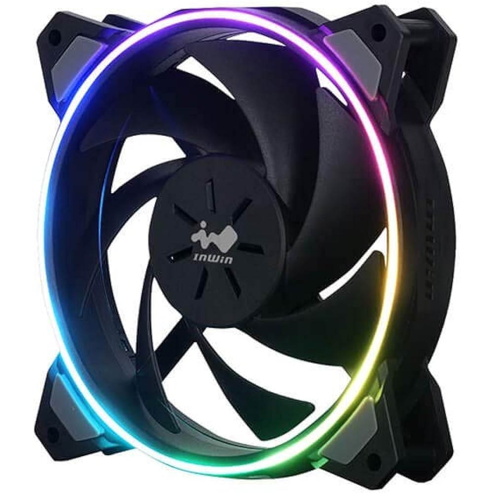 IN WIN Addressable RGB Lighting Compatible 120mm Case Fan Sirius Loop ASL120 3 Pack [ASL120FAN-3PK]