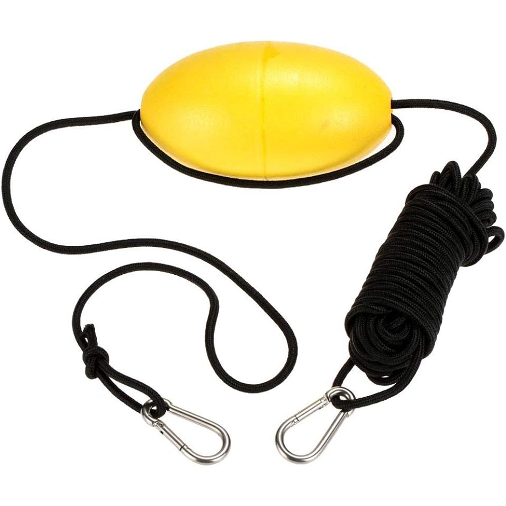 30ft Kayak Tow Rope Line Buoy Ball Float Leash Sea Brake System + PVC Sea Anchor Rogue Sailing Drifting Brake Drift Sock Suit for 12-14ft/14-16ft Marine Boat Yacht Kayak
